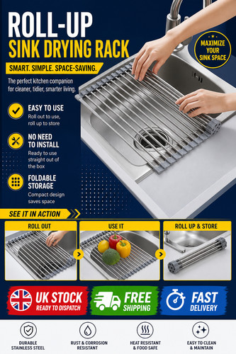 Sink drying rack rollable - sink,